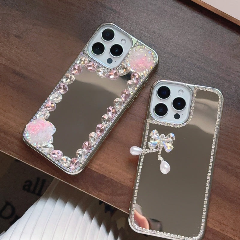 Teardrop Crystal Butterfly Mirror iPhone Case