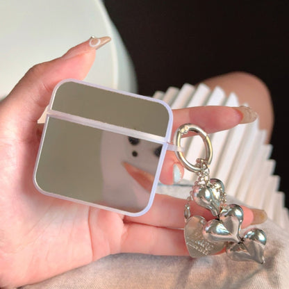 Mirror AirPods Case with Heart Charm Strap