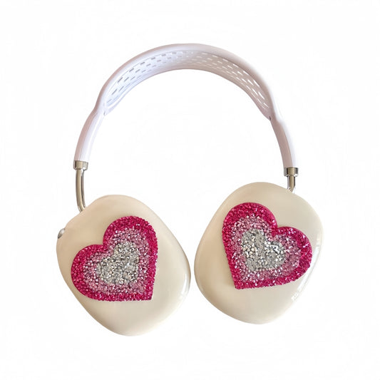 Sparkling Heart White AirPods Max Case