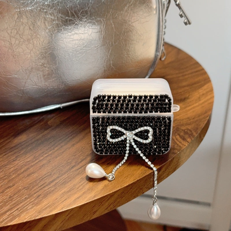 Teardrop Rhinestone Bow AirPods Case