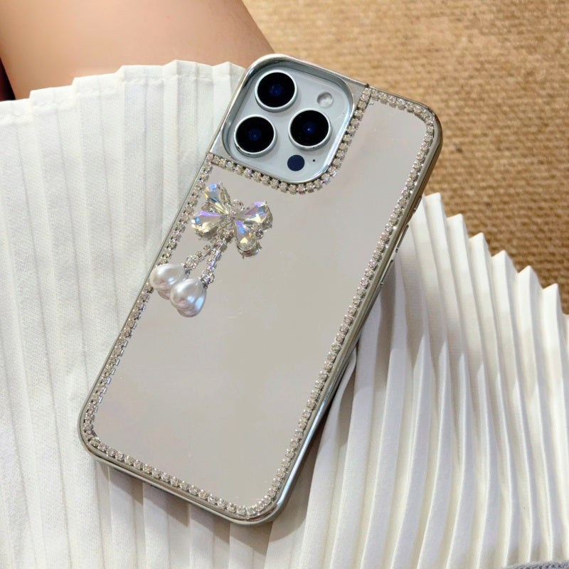 Teardrop Crystal Butterfly Mirror iPhone Case