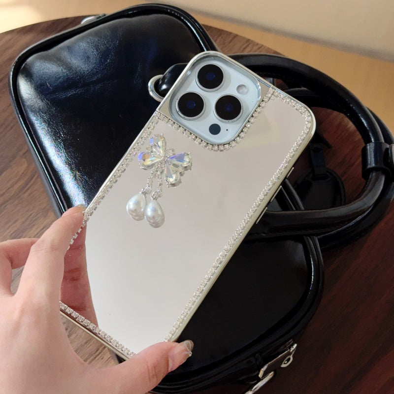 Teardrop Crystal Butterfly Mirror iPhone Case