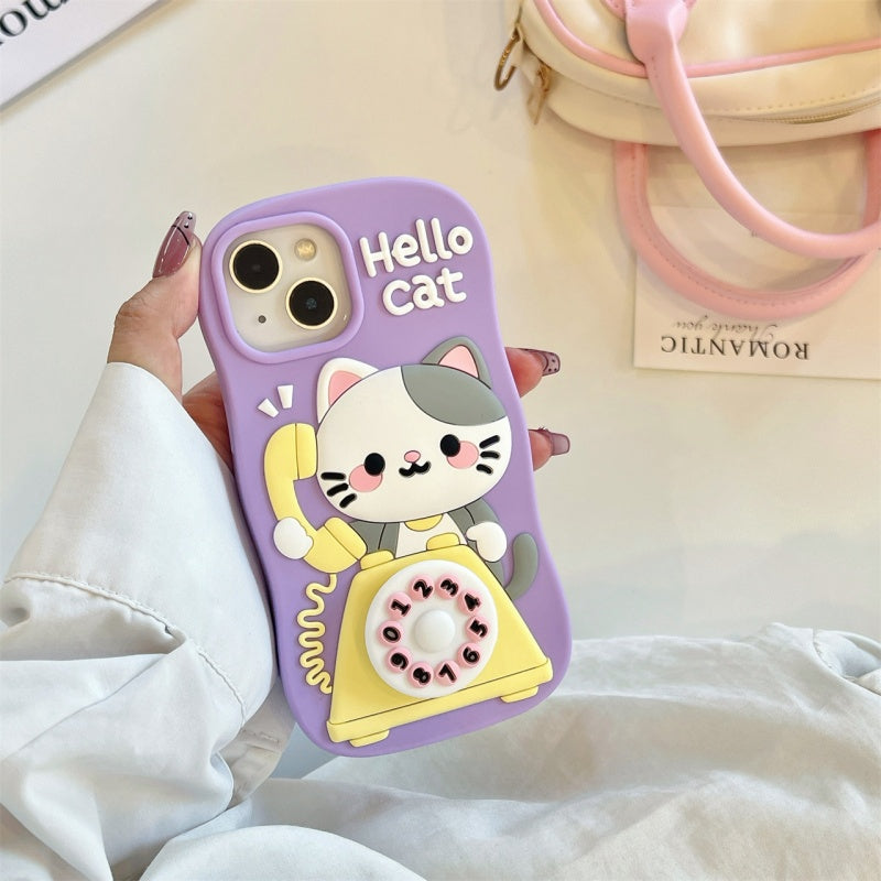 Cute Cat Calling iPhone Case
