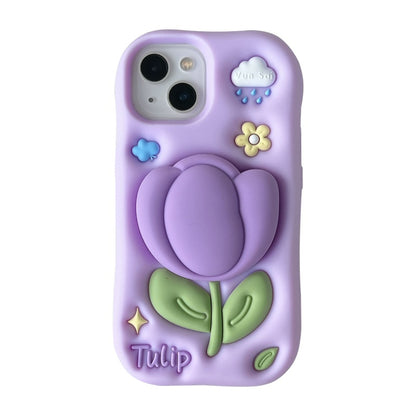 Purple Tulip iPhone Case with Stand