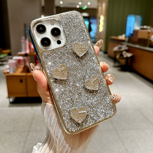 Silver Shiny Metallic Love iPhone Case