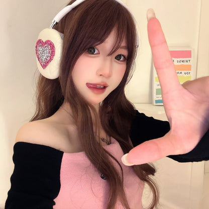 Sparkling Heart Black AirPods Max Case