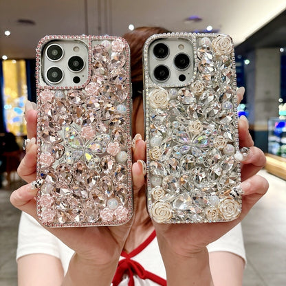 Sparkling Rhinestones Butterfly Flowers iPhone Case