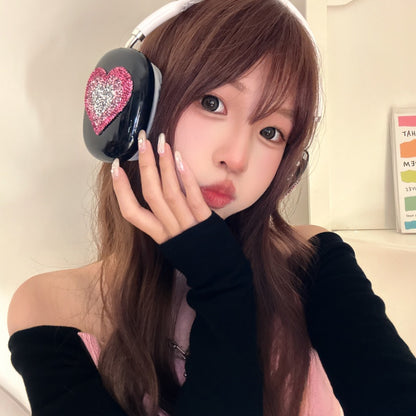 Sparkling Heart White AirPods Max Case