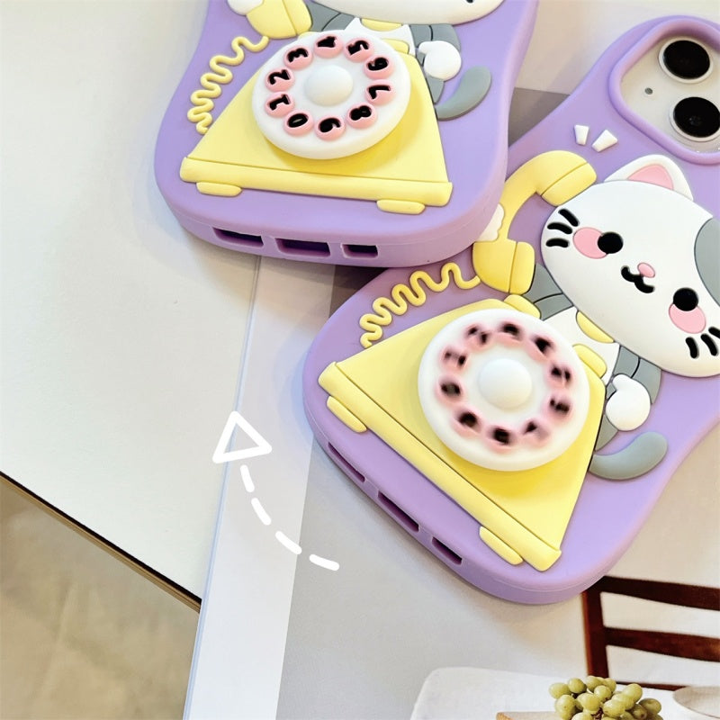 Cute Cat Calling iPhone Case