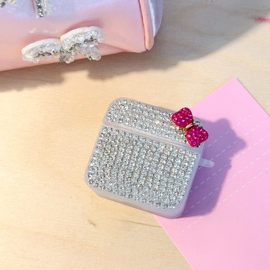 Teardrop Rhinestone Bow AirPods Case