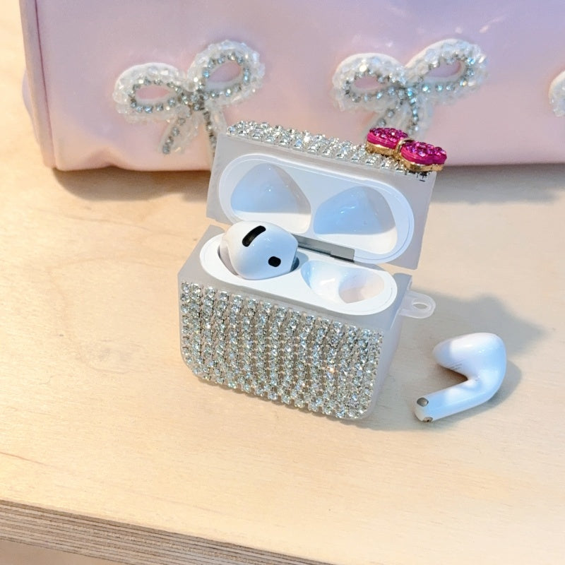Teardrop Rhinestone Bow AirPods Case