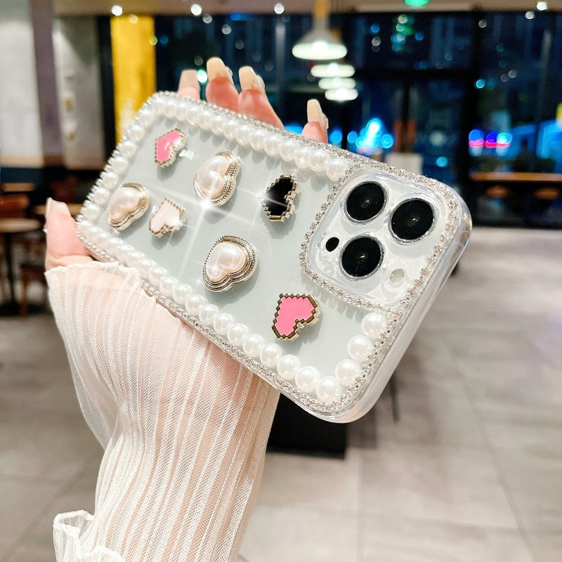 Elegant Pearl Heart iPhone Case
