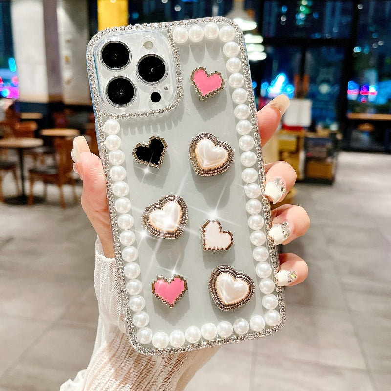 Elegant Pearl Heart iPhone Case