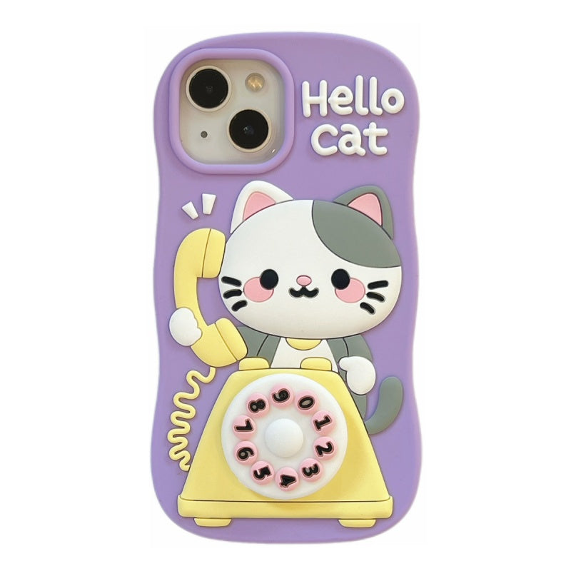Cute Cat Calling iPhone Case