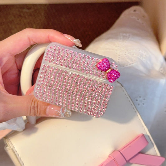Teardrop Rhinestone Bow AirPods Case
