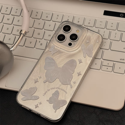 Silver Butterfly iPhone Case