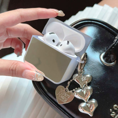 Mirror AirPods Case with Heart Charm Strap