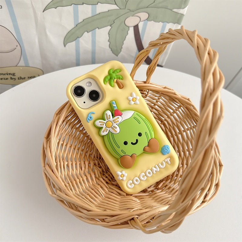 Cute 3D Coconut Stand iPhone Case