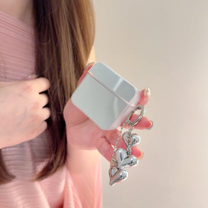 Mirror AirPods Case with Heart Charm Strap