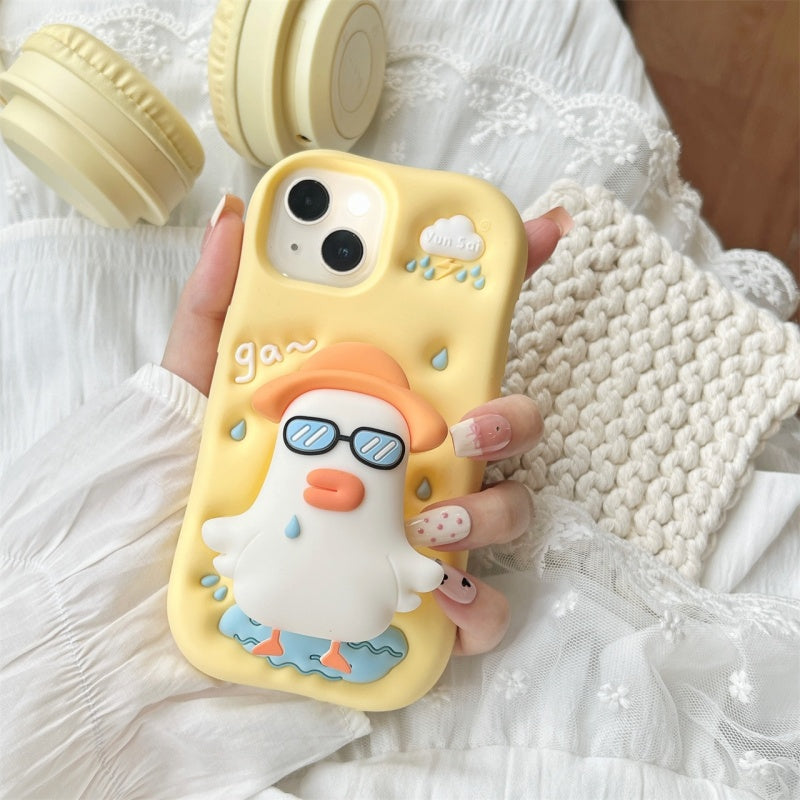 Cute Eyed Duck Yellow iPhone Case