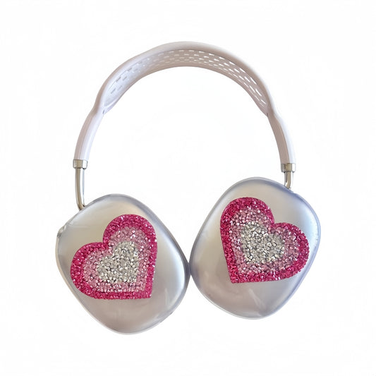 Sparkling Heart Transparent AirPods Max Case