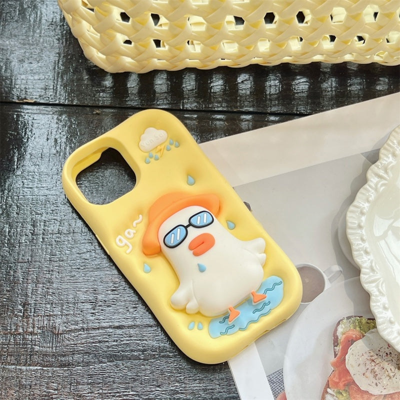 Cute Eyed Duck Yellow iPhone Case