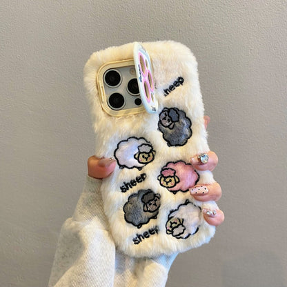 Cloud-Like Softness！White Plush Lamb iPhone Case