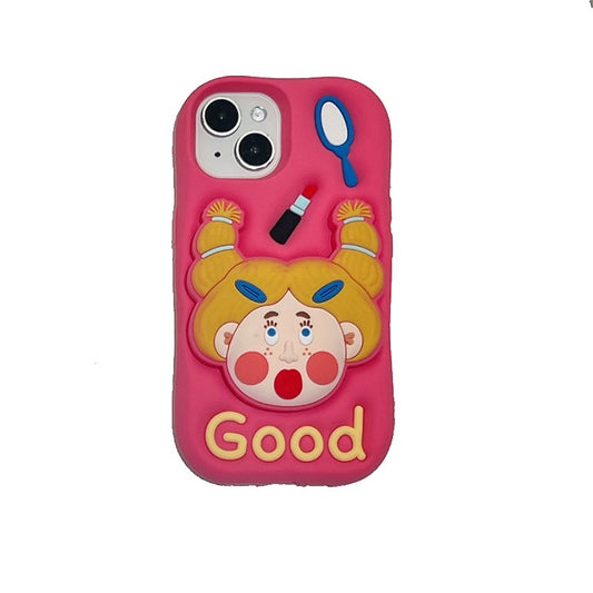 Lipstick Makeup Girl Stand Hot Pink iPhone Case