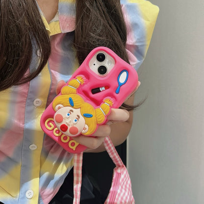 Lipstick Makeup Girl Stand Hot Pink iPhone Case