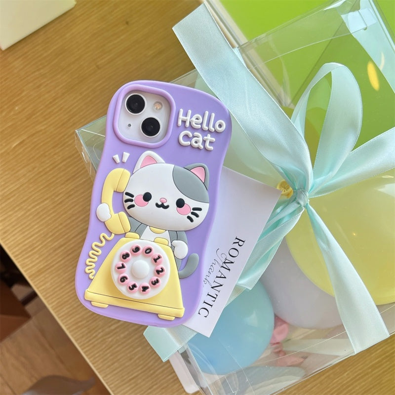 Cute Cat Calling iPhone Case