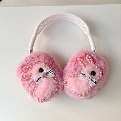 Pearl Bunny Plush Gray AirPods Max Case
