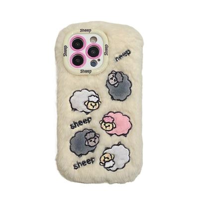 Cloud-Like Softness！White Plush Lamb iPhone Case