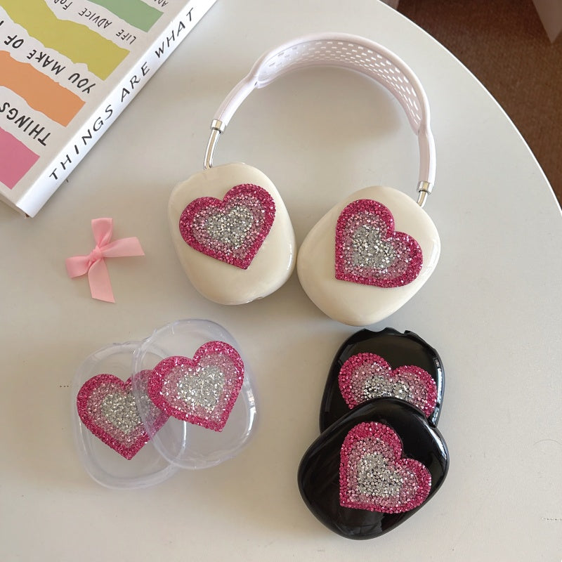 Sparkling Heart Transparent AirPods Max Case