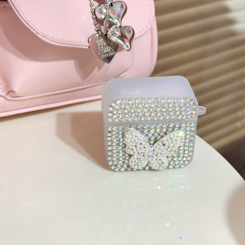 Rhinestone Pearl Butterflyl AirPods Case