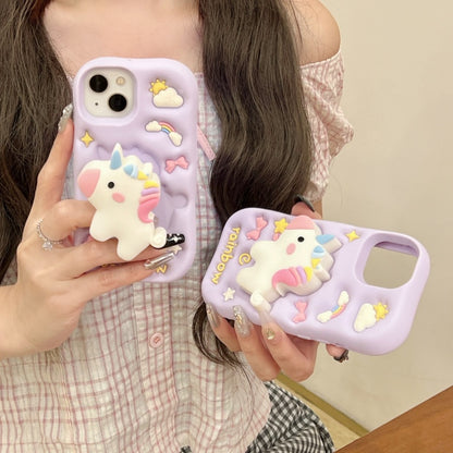 Unicorn Pegasus Stand Lavender iPhone Case