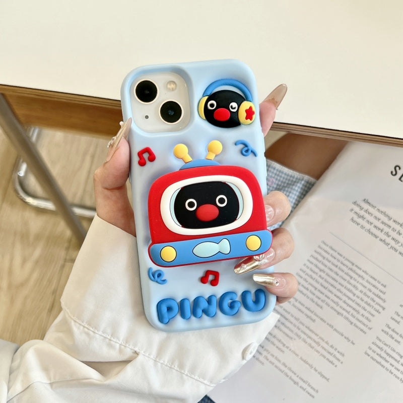 TV Penguin Stand Cute iPhone Case