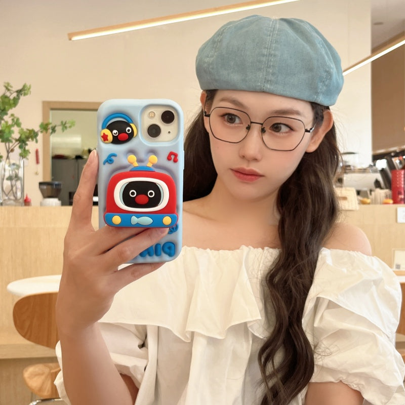 TV Penguin Stand Cute iPhone Case