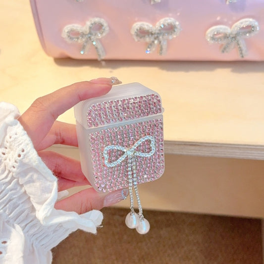 Teardrop Rhinestone Bow AirPods Case