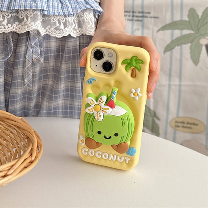 Cute 3D Coconut Stand iPhone Case
