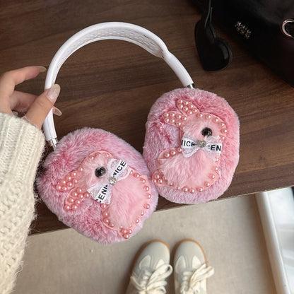Pearl Bunny Plush Gray AirPods Max Case