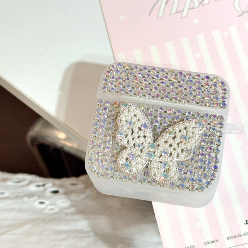 Rhinestone Pearl Butterflyl AirPods Case