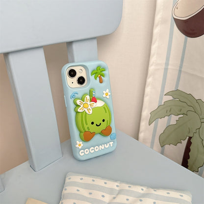 Cute 3D Coconut Stand iPhone Case