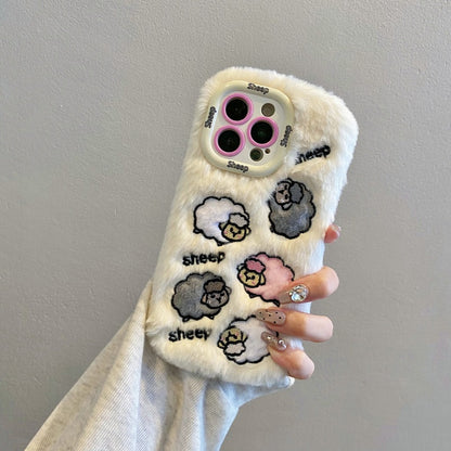 Cloud-Like Softness！White Plush Lamb iPhone Case