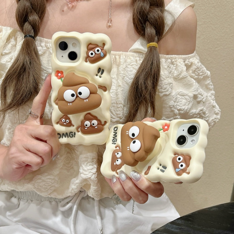 Flower & Poop Stand Cute iPhone Case
