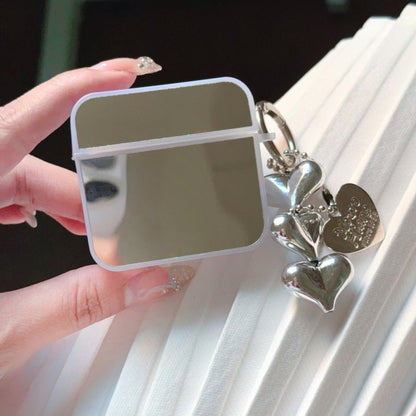 Mirror AirPods Case with Heart Charm Strap
