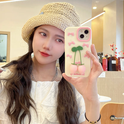 Pink Strawberry iPhone Case with Pendant