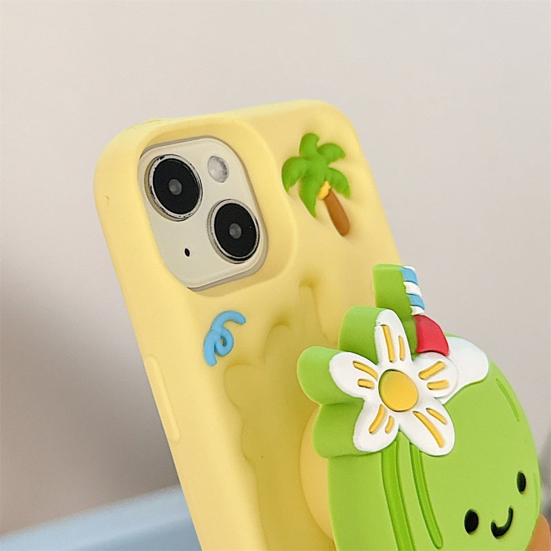 Cute 3D Coconut Stand iPhone Case