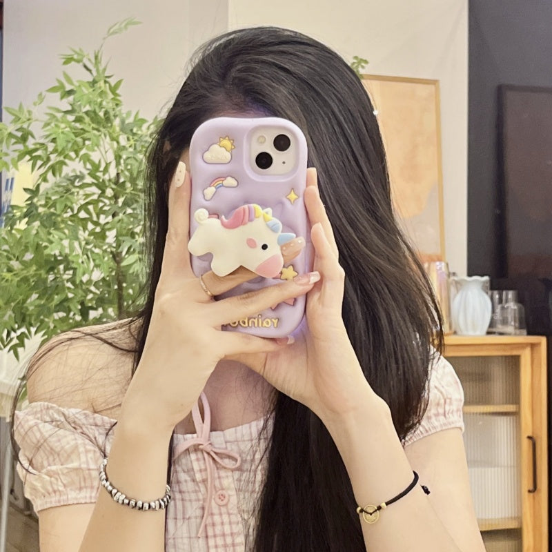 Unicorn Pegasus Stand Lavender iPhone Case