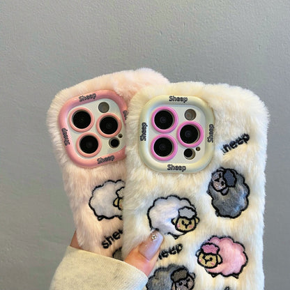 Cloud-Like Softness！White Plush Lamb iPhone Case