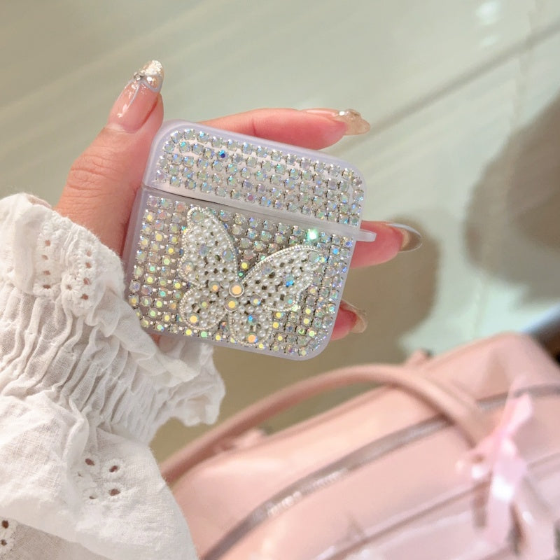 Rhinestone Pearl Butterflyl AirPods Case
